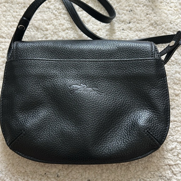 Longchamp Le Foulonne Black Leather Flap Crossbody Bag Small - Picture 3 of 5